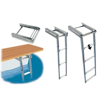 Felhajtható, teleszkópos fürdőlétra, 3-4 lépcsőfokos