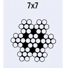 7x7 szálas rozsdamentes acélbowden