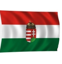 Címeres magyar zászló, zászlórúdra köthető