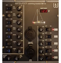 12-es kapcsolópanel USB és szivargyújtó aljzattal, feszültségmérővel
