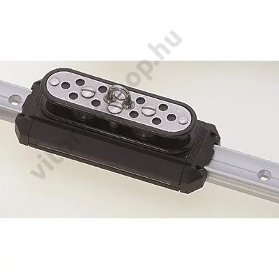 Füles hosszú traveller kocsi 25 mm-es X traveller sínhez, két csigakerekes, kötélindítós