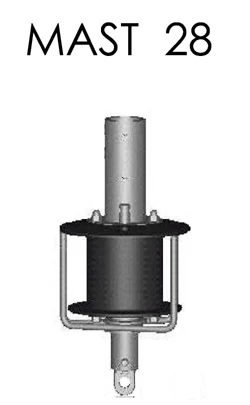 System-Mast Mast 28 fockroller, merev csőprofillal, 10 m